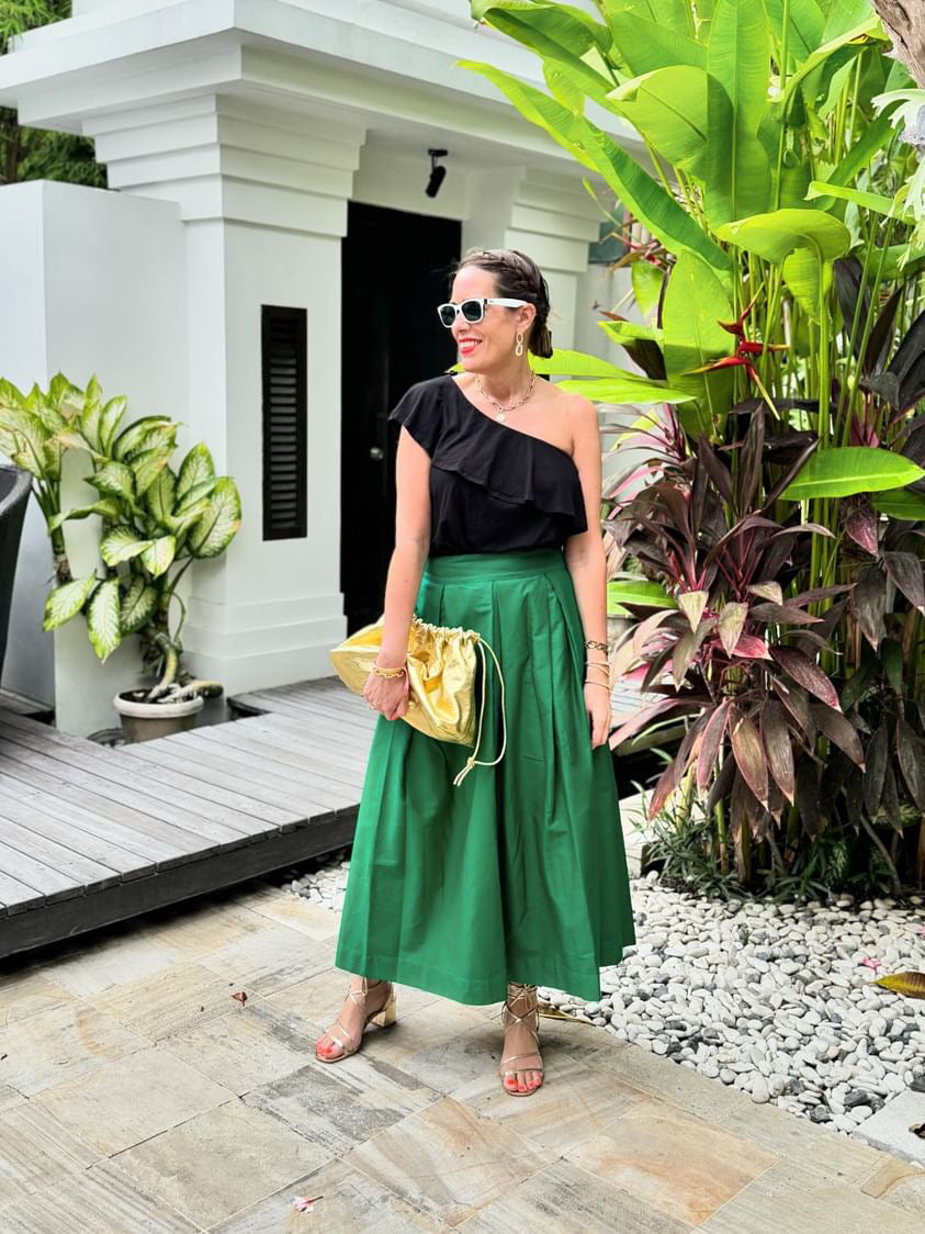 Diane full volume skirt in Emerald