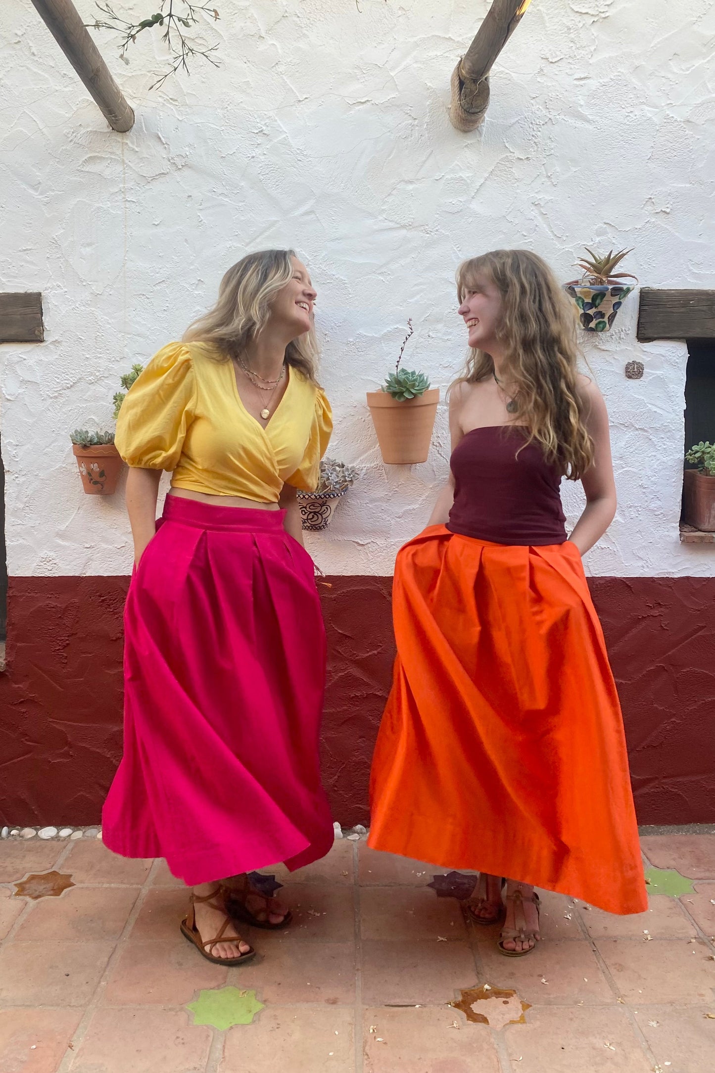 'Diane' full volume skirt in Clementine