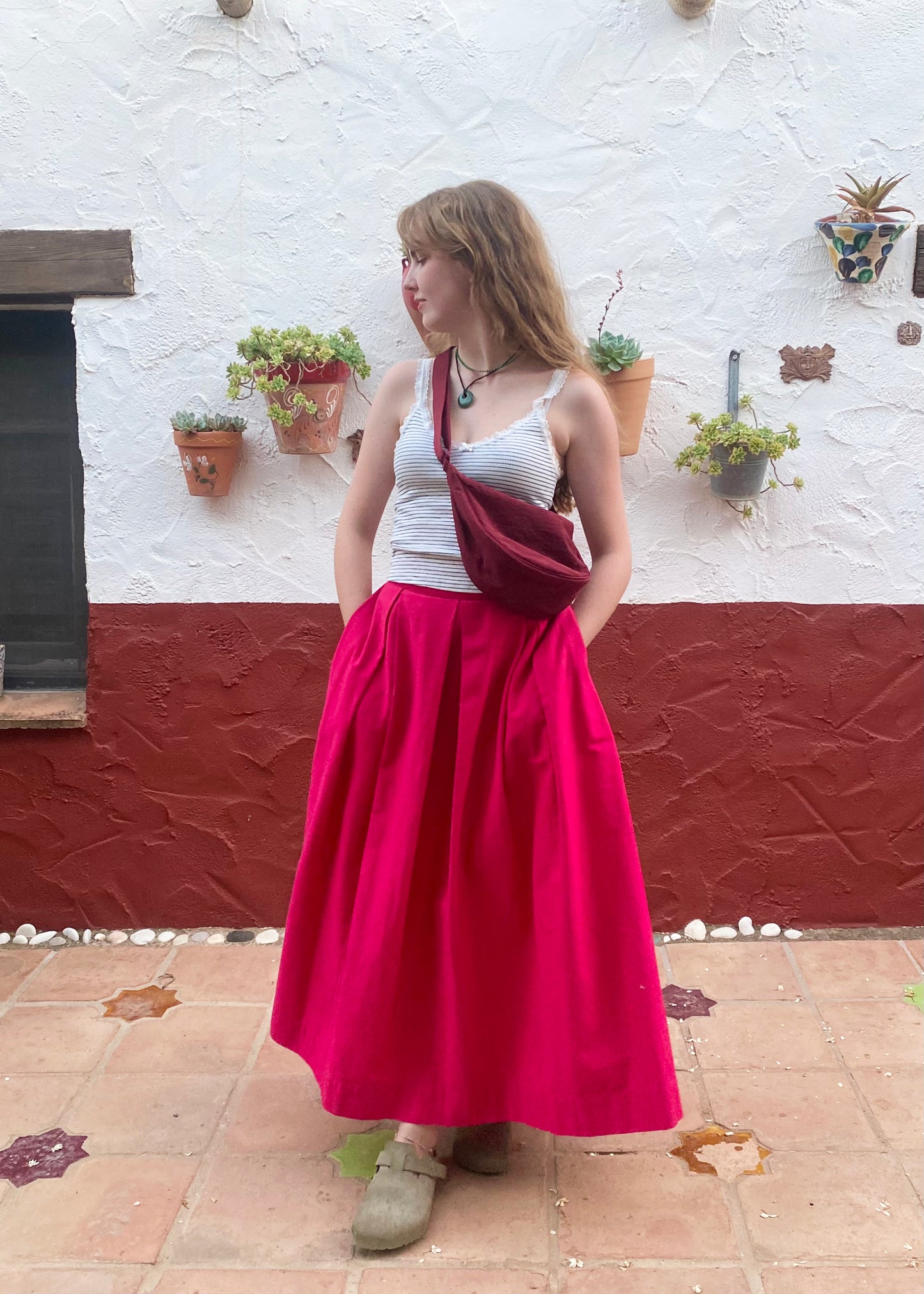 Diane full volume skirt in Raspberry
