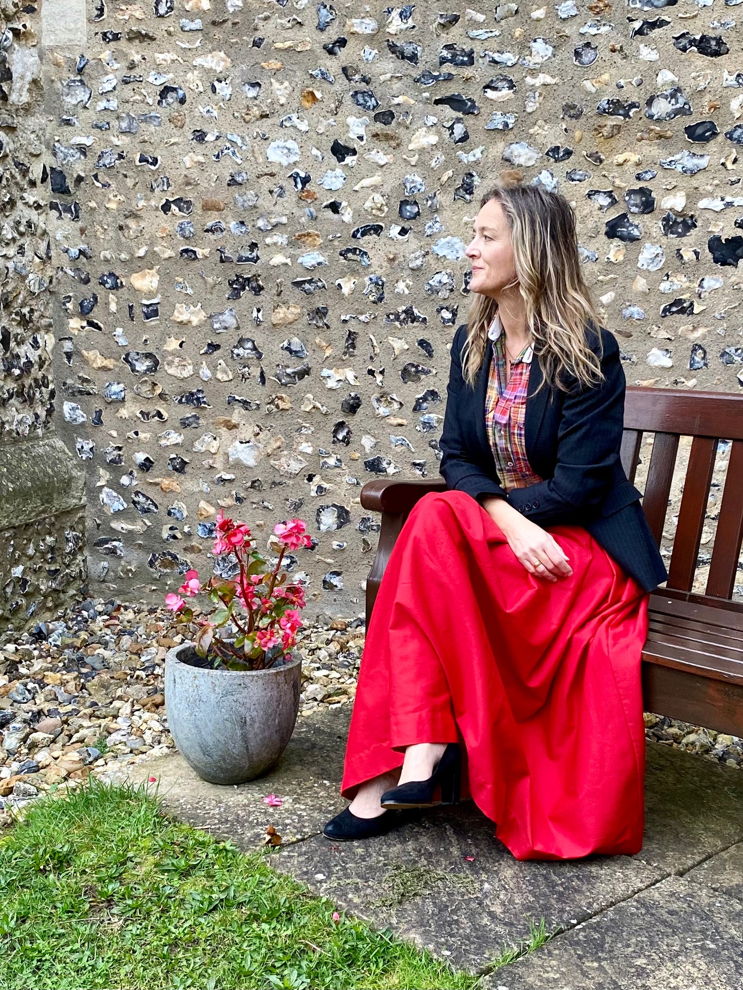 'Diane' full volume skirt in Poppy
