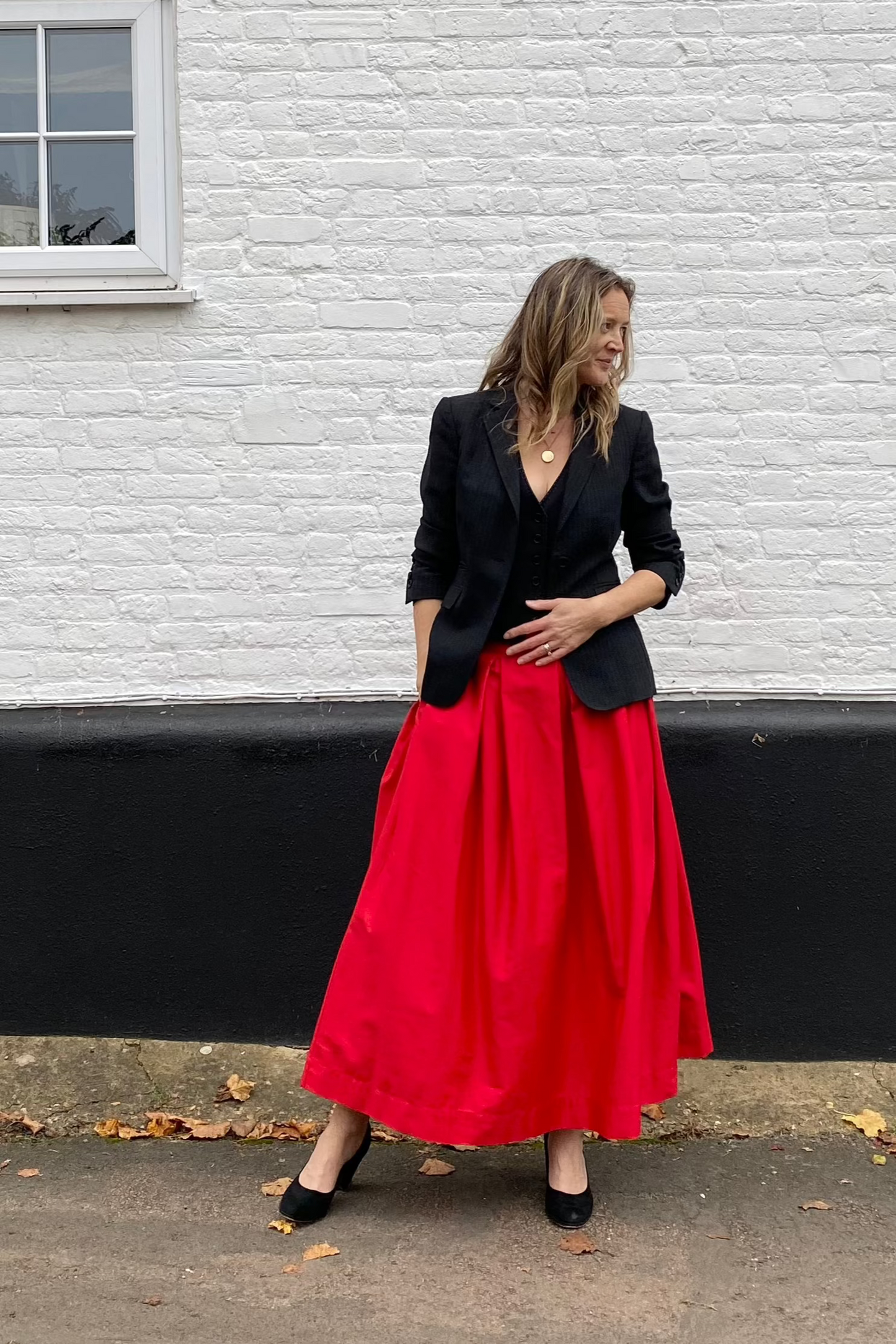 'Diane' full volume skirt in Poppy