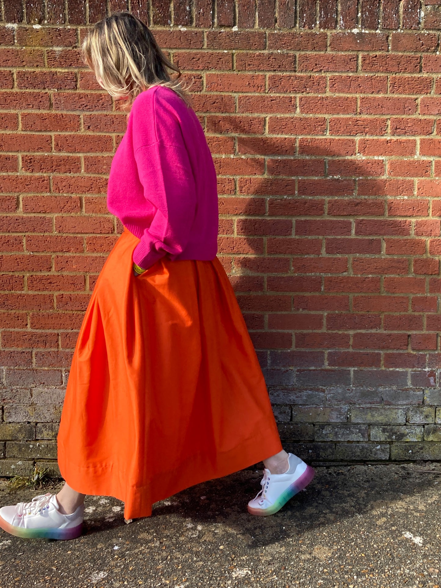 'Diane' full volume skirt in Clementine
