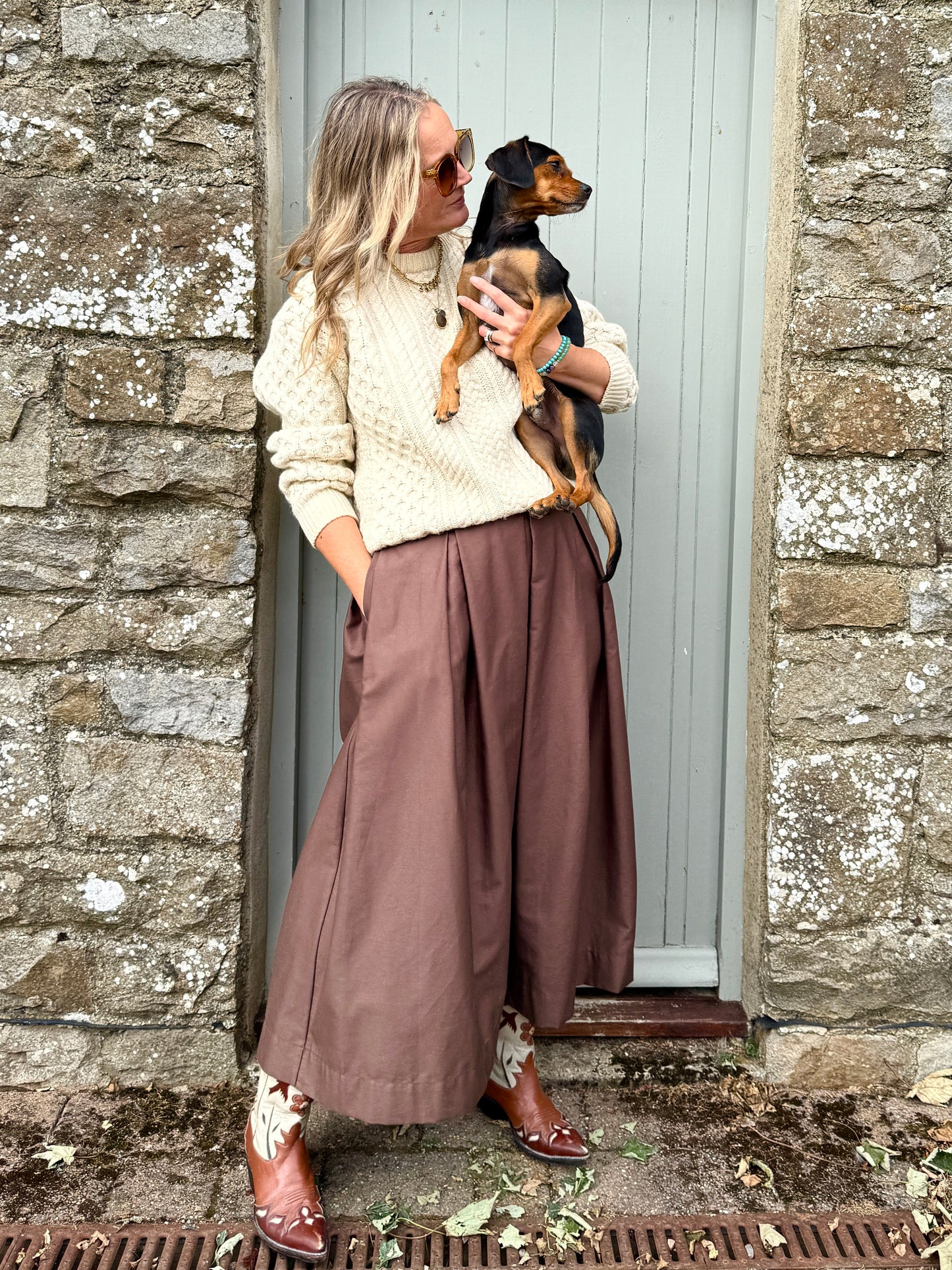 'Diane' full volume skirt in Espresso