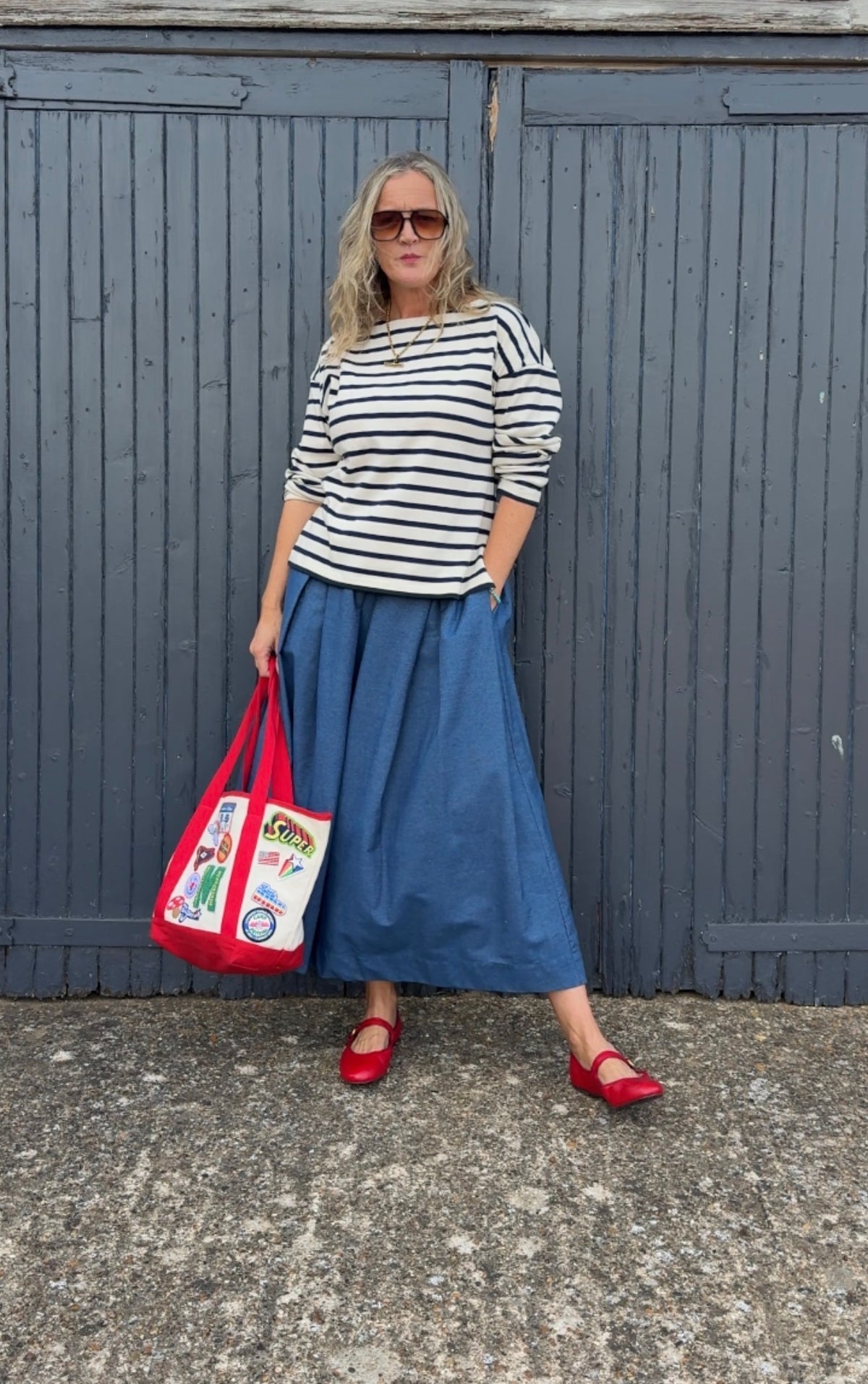Diane' full volume skirt in Denim