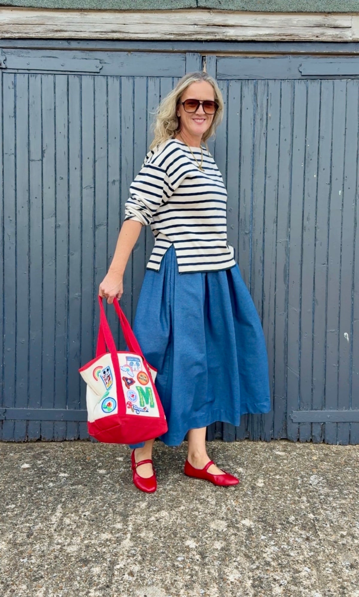 Diane' full volume skirt in Denim