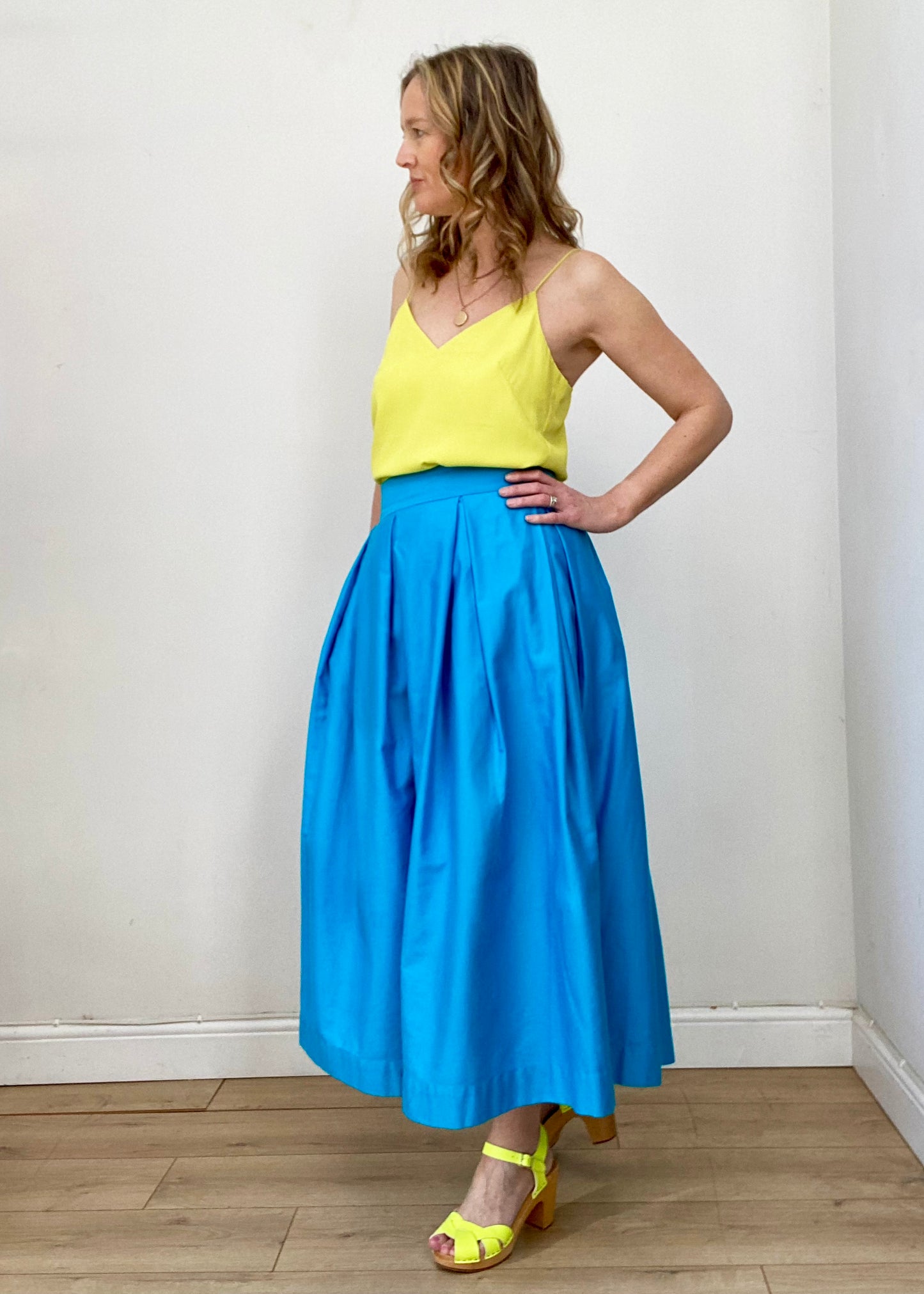 'Diane' full volume skirt in Ocean blue