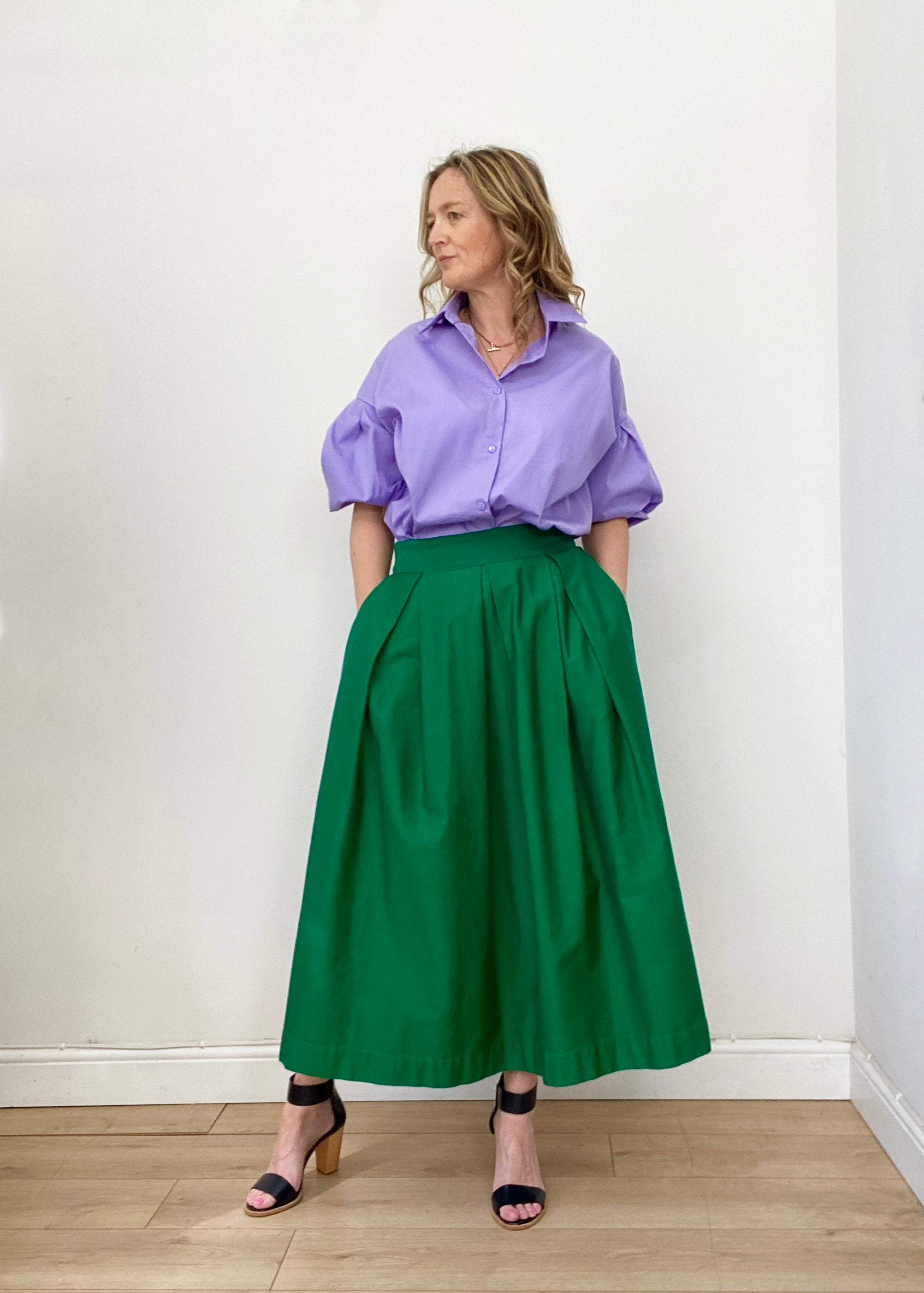 Full green skirt hotsell