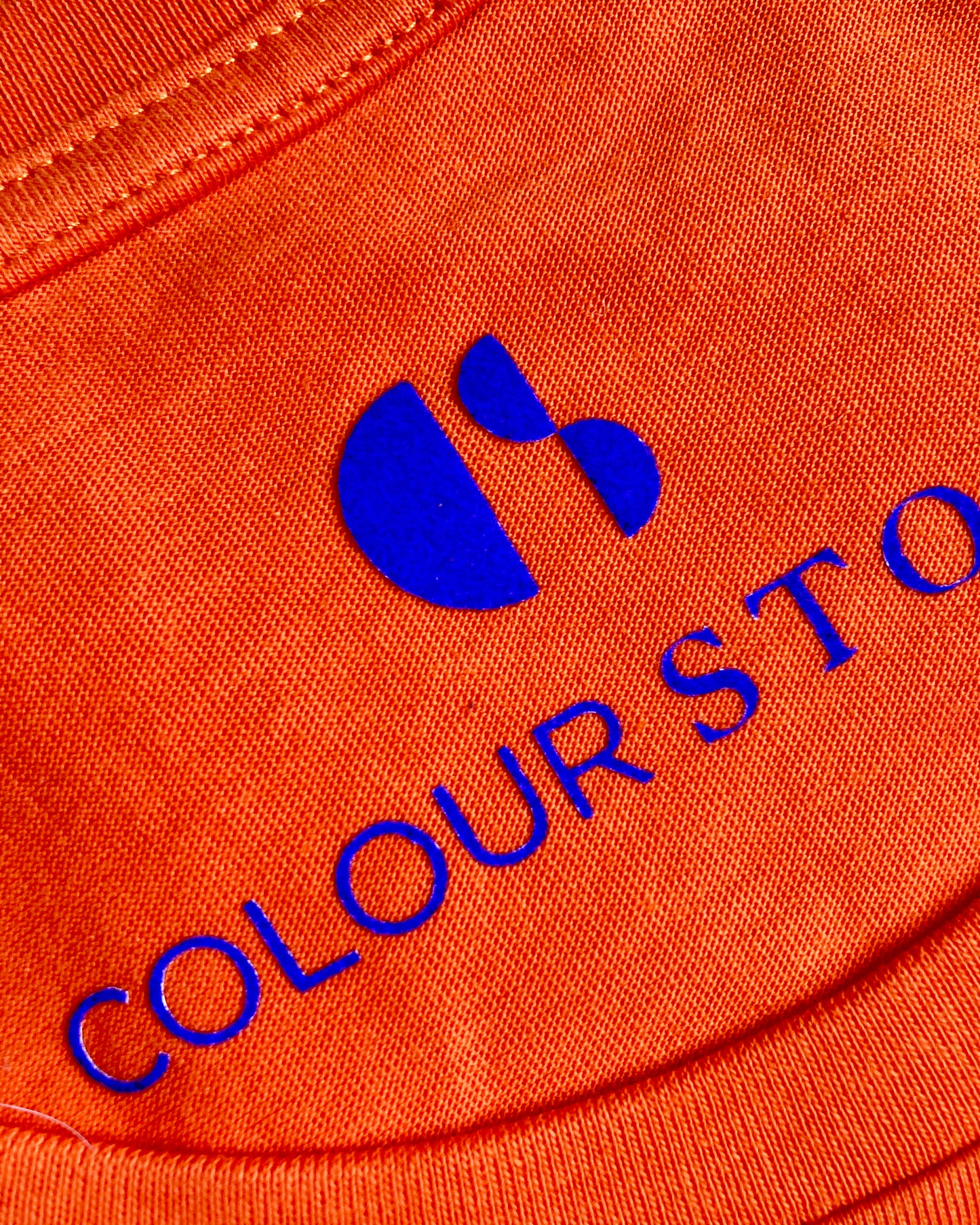 Neon logo tee shirt in bright orange