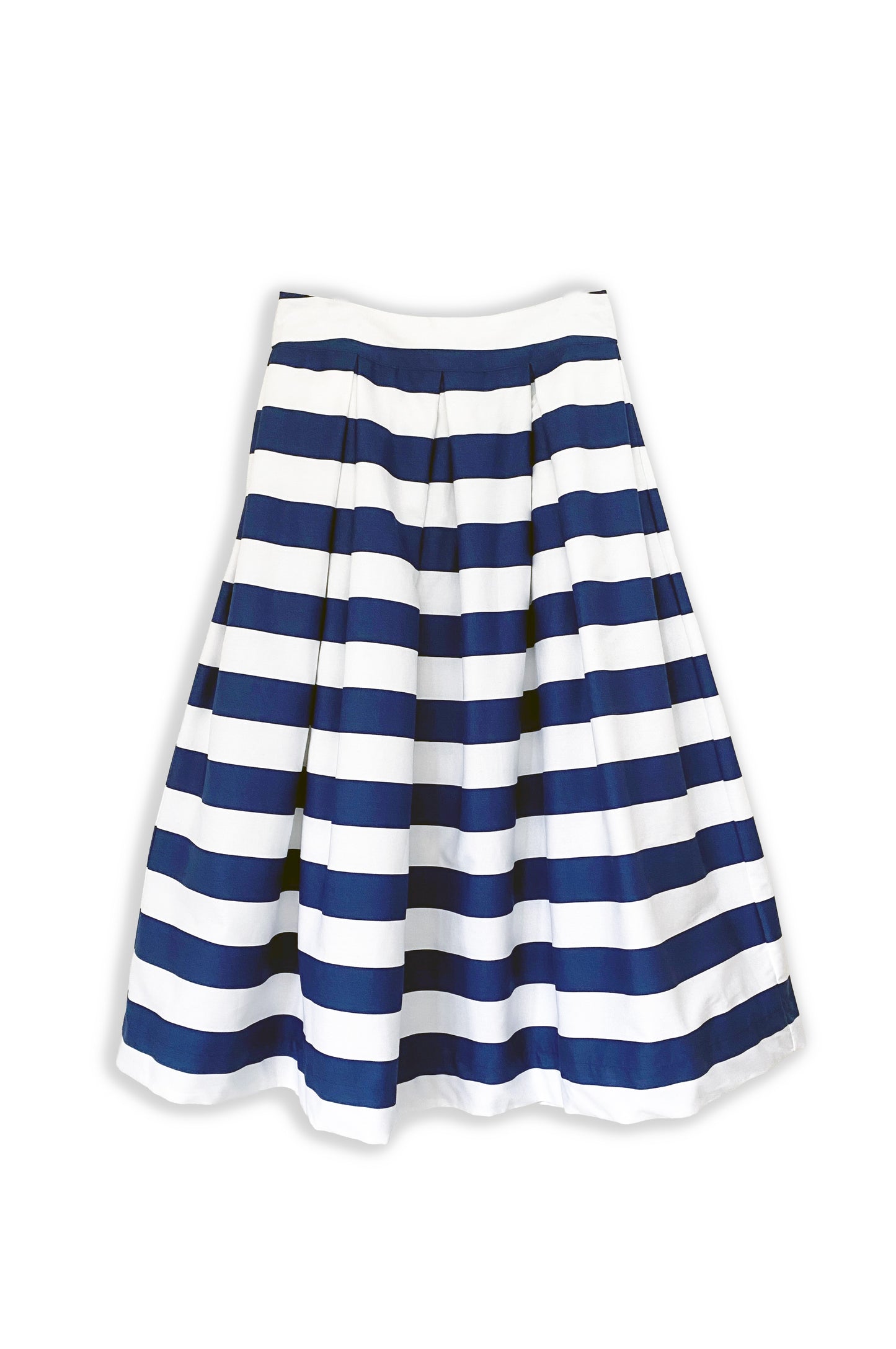 'Diane' full volume skirt in Navy/White stripe