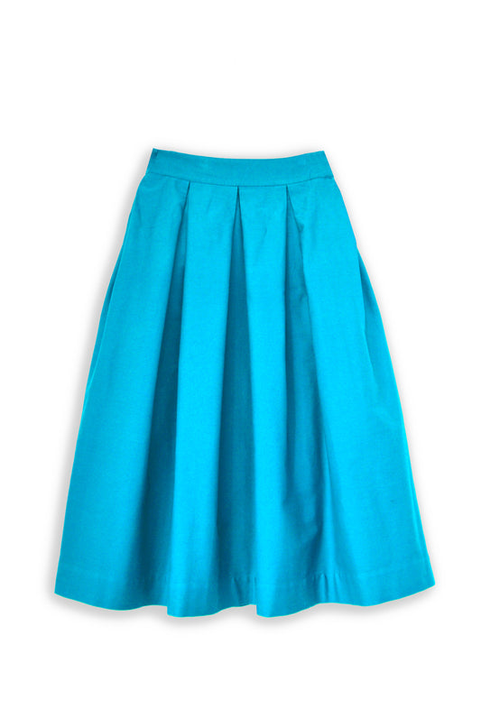 'Diane' full volume skirt in Ocean blue