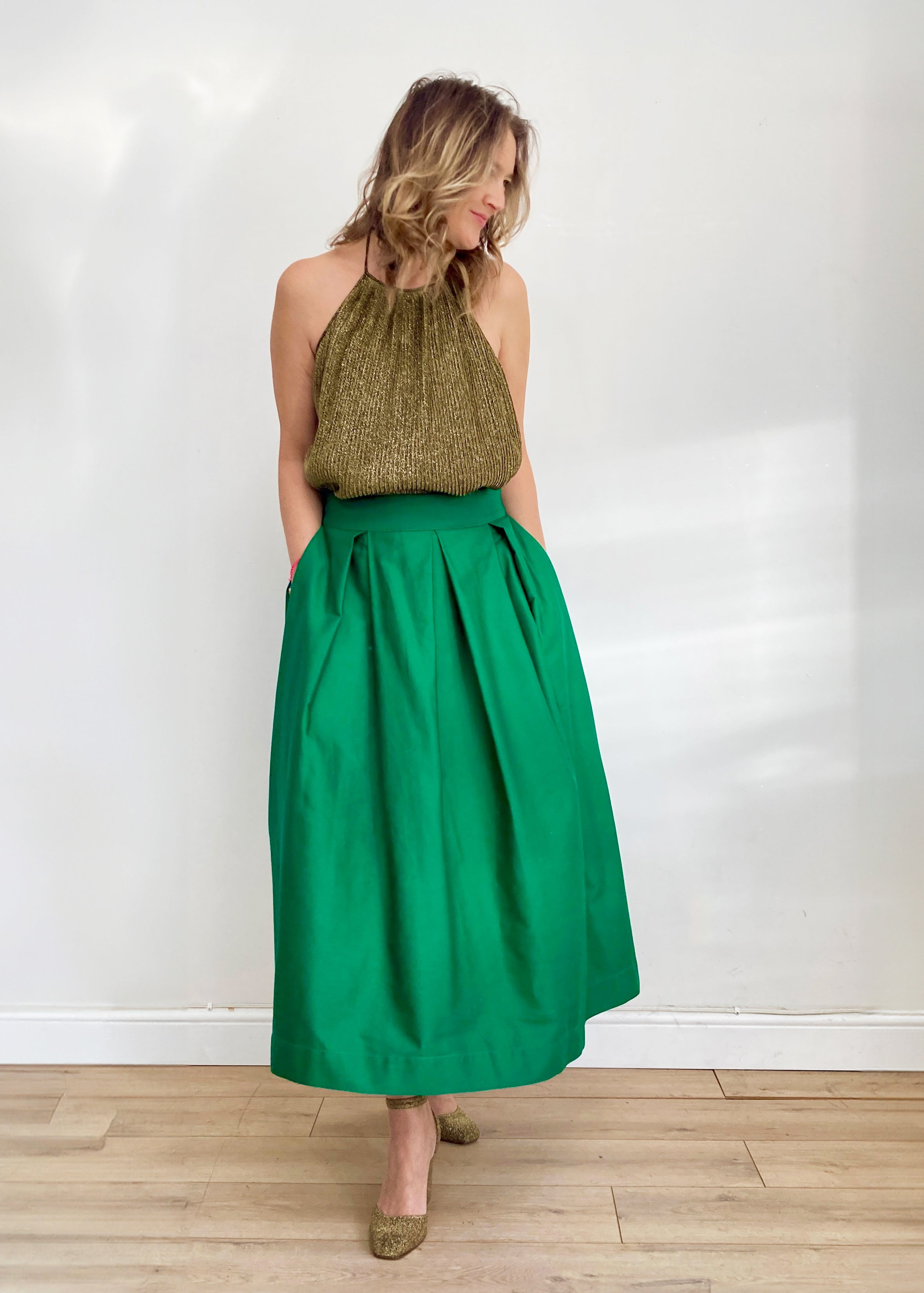 Full green skirt hotsell